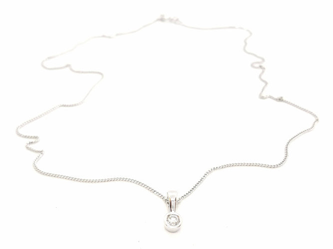 Collier Collier Chaîne + pendentif Or blanc Diamant 58 Facettes 06594CD
