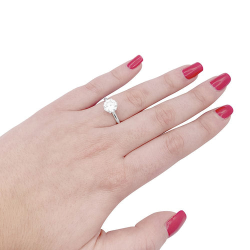 Bague 53 Solitaire platine, diamant 1,71 carat. 58 Facettes 33585