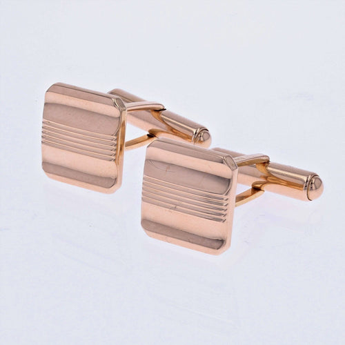 Boutons de manchette Boutons de manchettes vintage en or carrés 58 Facettes 22-607
