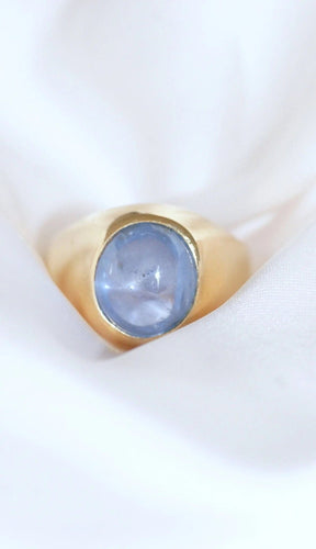 Bague Bague jonc or jaune et saphir étoilé 58 Facettes