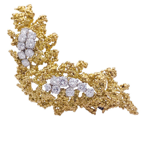 Broche Broche vintage Boucheron, or jaune, platine et diamants. 58 Facettes 32908