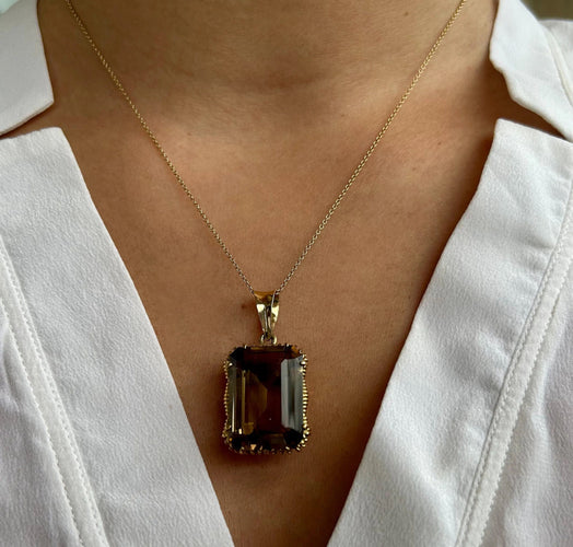 Pendentif PENDENTIF OR & TOPAZE 58 Facettes BO/220114