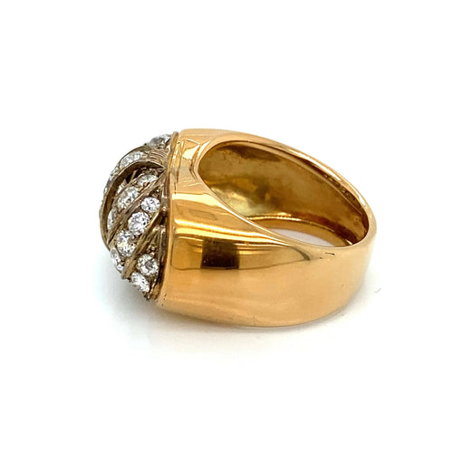 Bague 56 Bague Art Déco Diamants Or Argent 58 Facettes