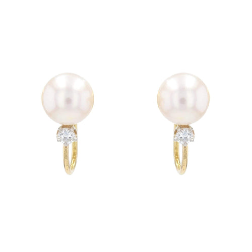 Boucles d'oreilles Boucles d'oreilles perles diamants pour oreilles non percées 58 Facettes 22-334