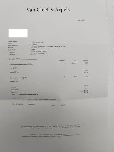 Montre montre VAN CLEEF & ARPELS alhambra talisman hh45895 39mm or diamant 58 Facettes 247634