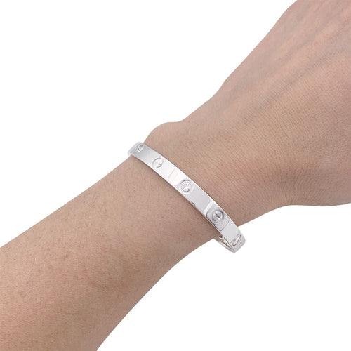 Bracelet Bracelet Cartier, "Love", or blanc et diamants. 58 Facettes 32615