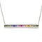 Collier Collier barrette saphirs multicolores diamants or blanc 58 Facettes