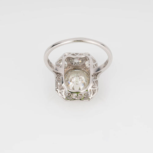 Bague Bague Art Déco Diamant Taille Ancienne Platine 58 Facettes