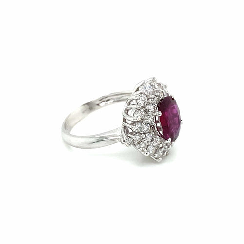 Bague Bague en grappe de diamants rubis de 1,94 carat certifiée par le domaine 58 Facettes