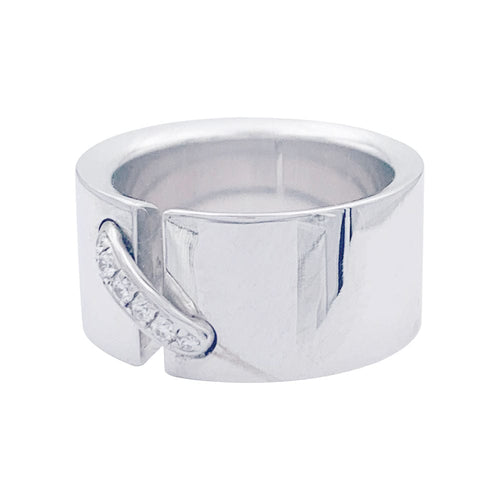 Bague 49 Bague Chaumet, "Liens", or blanc et diamants. 58 Facettes 32551