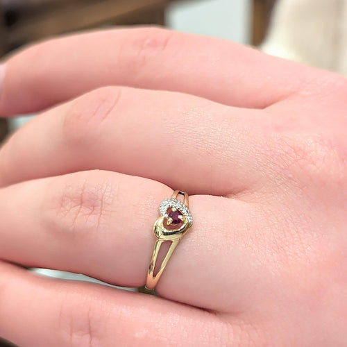 Bague Bague cœur 2 ors et rubis 58 Facettes 25020