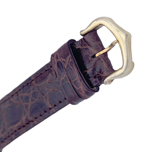 Montre Montre Cartier "Tank Must" argent plaqué or, cadran laqué marron. 58 Facettes 33541