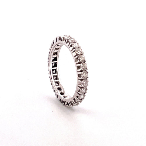 Bague Alliance américaine en or blanc, diamants 58 Facettes