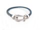 Bracelet bracelet FRED force 10 gm manille en or blanc 18k cable bleu 18cm 58 Facettes 253261