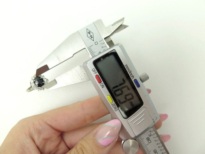 Bague 52 bague marquise t52 sertie saphir 1.5ct & 12 diamants or blanc 18k sapphire 58 Facettes 252155