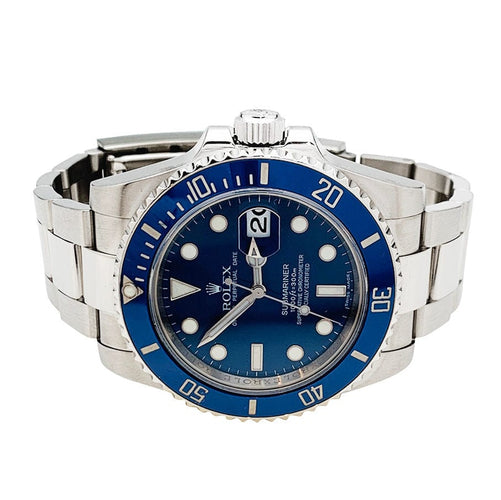 Montre Montre Rolex "Submariner Smurf" en or blanc. 58 Facettes 30899