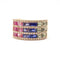 Bague Bague saphirs multicolores diamants or rose 58 Facettes