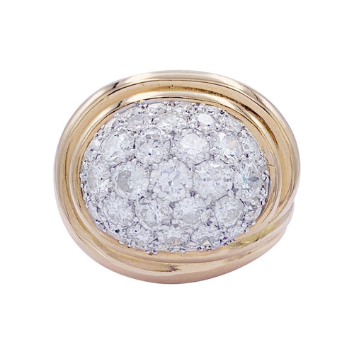 Bague 55 Bague vintage or rose, platine et diamants. 58 Facettes 31998