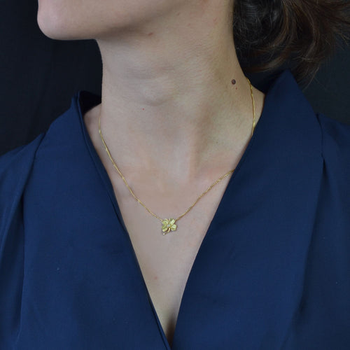 Collier Collier or jaune perle trèfle 58 Facettes 22-314