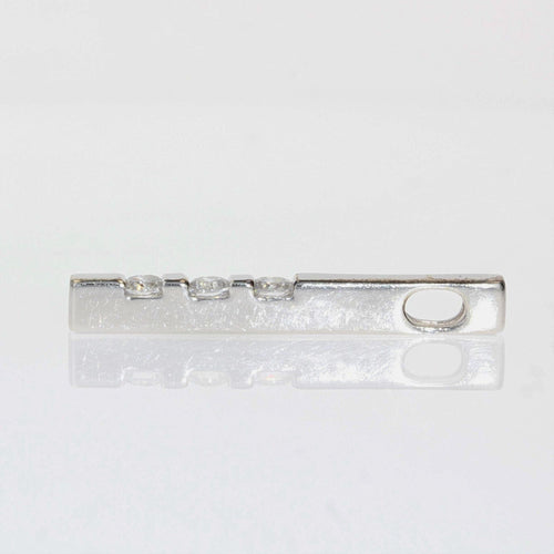 Pendentif Pendentif or blanc ligne de diamants 58 Facettes 18-389