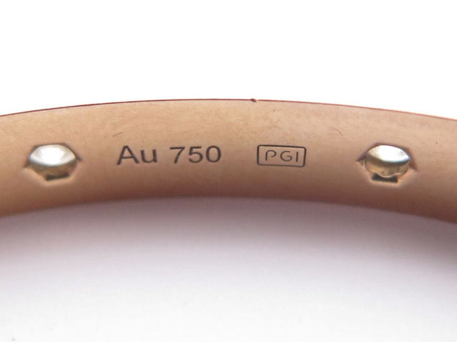 Bracelet bracelet CARTIER love 17 cm en or rose 18k 10 diamants 0.96 ct 58 Facettes 253427