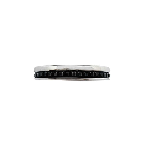Bague 53 Alliance Boucheron,"Quatre Black Edition", or blanc, PVD noir. 58 Facettes 31918