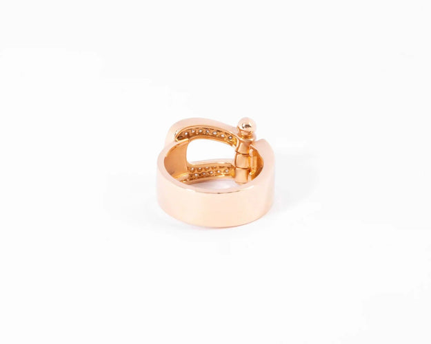 Bague Bague Fred "Force 10" Or Rose, pavée de diamants 58 Facettes