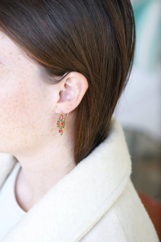 Boucles d'oreilles Boucles d’oreilles Poissardes en or et strass 58 Facettes