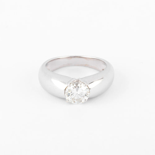 Bague Bague or gris ornée d'un diamant taille moderne 58 Facettes