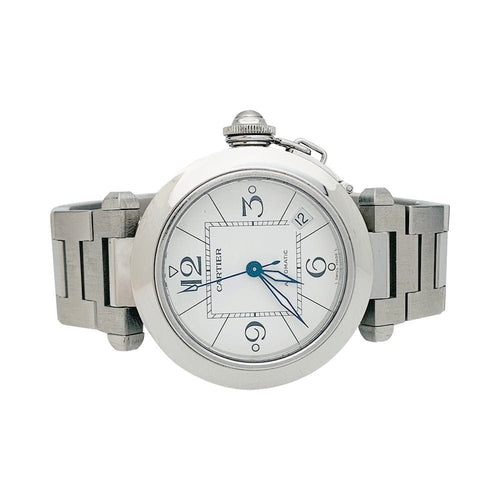 Montre Montre Cartier "Pasha" en acier sur acier. 58 Facettes 31465
