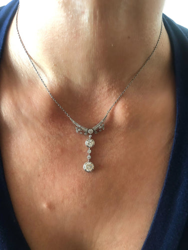 Pendentif Pendentif en platine et diamant 58 Facettes 0