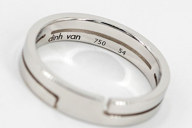 Bague 54 Dinh Van Bague Seventies Or blanc 58 Facettes 00031GD