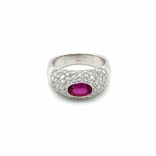 Bague 55 Bague pavée Diamants Rubis 58 Facettes
