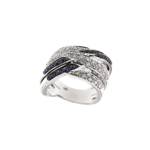 Bague 57 Bague bandeau diamants et saphirs 58 Facettes 24509
