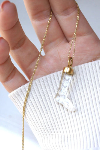 Pendentif Pendentif pied cristal de roche sur or 58 Facettes