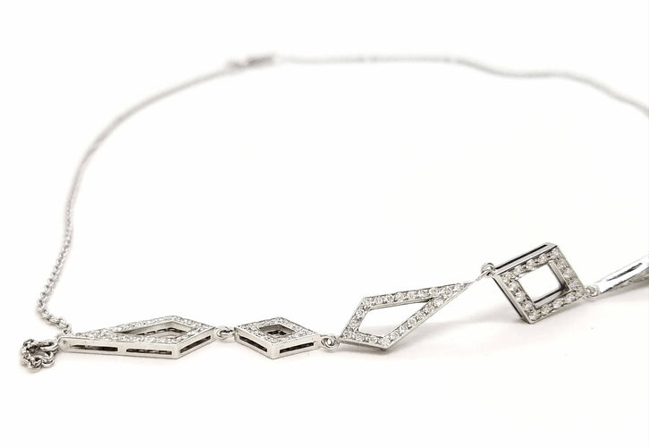 Collier Collier Or blanc Diamant 58 Facettes 578815RV