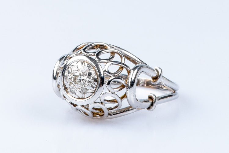 Bague 60 Bague 7 diamants en or blanc 58 Facettes BGANCDT7000-55