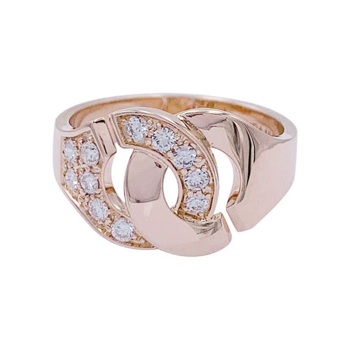 Bague 55 Bague Dinh Van, "Menottes R12", or rose, diamants. 58 Facettes 32391