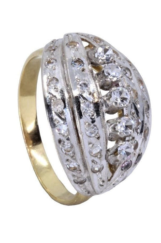 BAGUE ART-NOUVEAU PIERRES DU RHIN 58 Facettes 061961