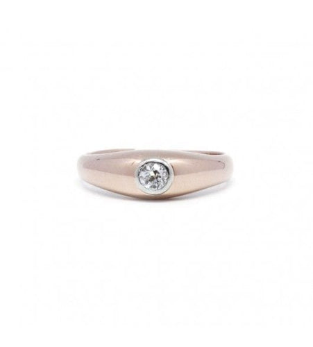 Bague 54 / Rose / Or 750 Bague Or rose et Diamant 58 Facettes 220468R