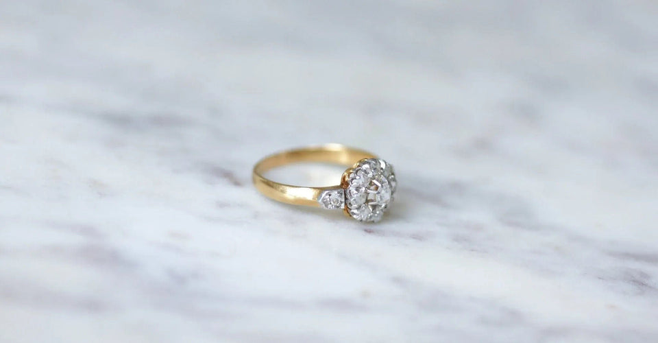 Bague 55.5 Bague de fiançailles marguerite diamants 58 Facettes