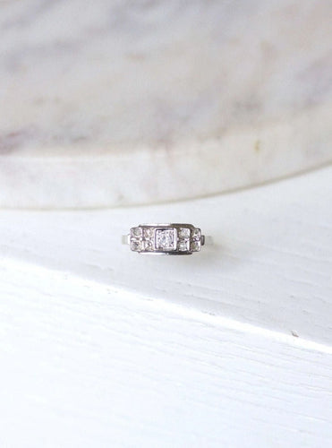 Bague Bague de fiançailles bandeau Art Deco diamants 58 Facettes