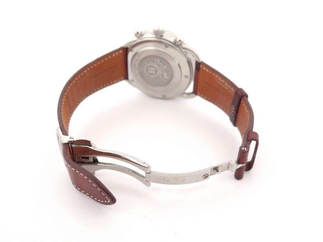 Montre montre HERMES arceau chronographe 43 mm automatique acier palladie 58 Facettes 254421