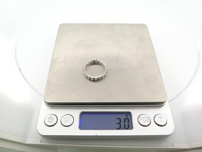 Bague 55 bague alliance t55 en or blanc 18k pavage complet 18 diamants 1.7ct 58 Facettes 252656