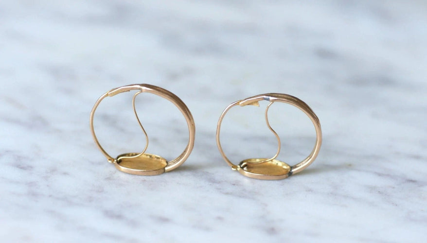 Boucles d'oreilles Boucles d'oreilles poissardes fleur émail 58 Facettes