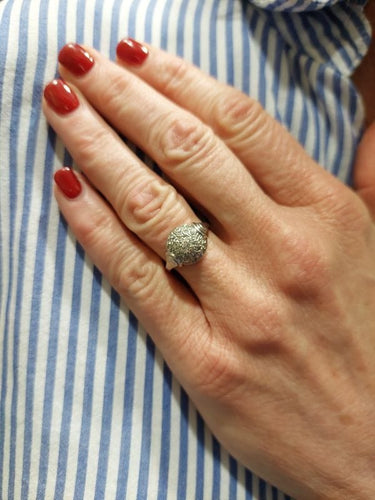 Bague 57 BAGUE DÔME PAVAGE DIAMANTS 58 Facettes 079681