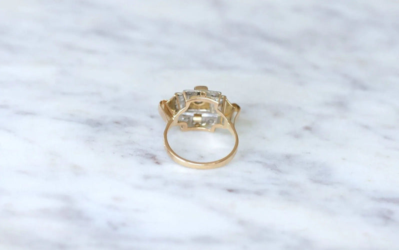 Bague Bague Tank Or rose, Platine et Diamants 58 Facettes