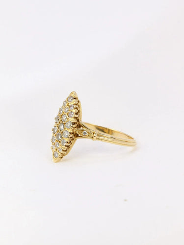 Bague Bague marquise vintage pavage diamants 58 Facettes J3