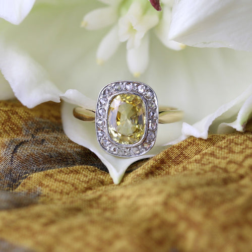 Bague 52 Bague saphir jaune et diamants ancienne 58 Facettes 23-262