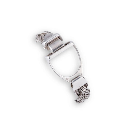Bracelet HERMES - Bracelet Argent "Etrier" 58 Facettes 1
